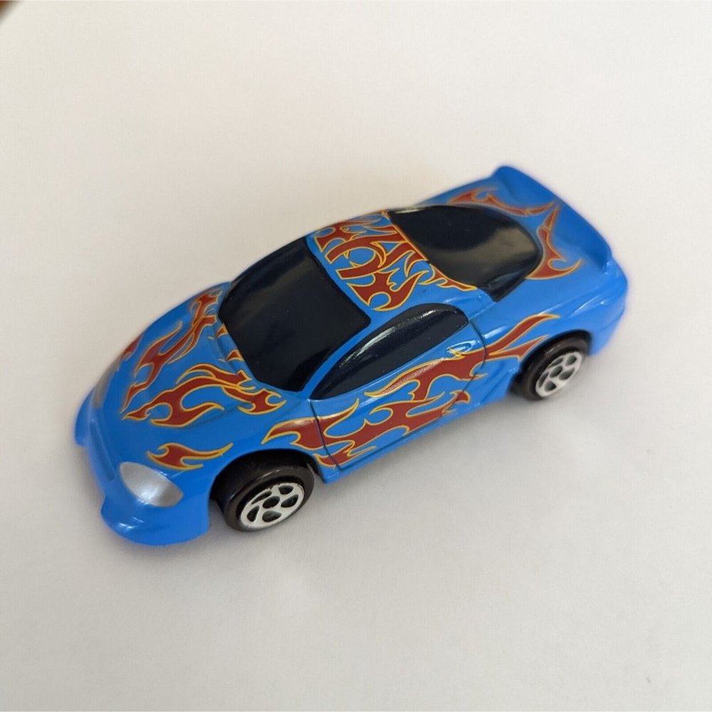 Strottman International Inc. Diecast Blue Sports Car W/ Flames 1:64/1:54 Scale